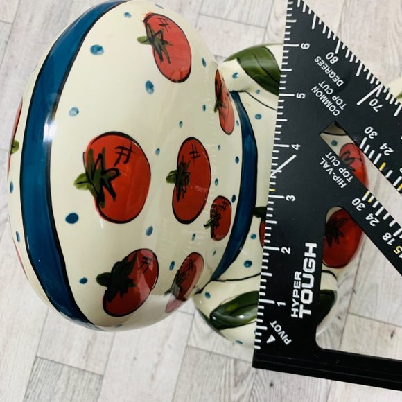 VTG Ganz Kitchy Gardner Bank Cherry Tomato Chair Ottoman Signed Farmhouse Decor - Picture 14 of 16